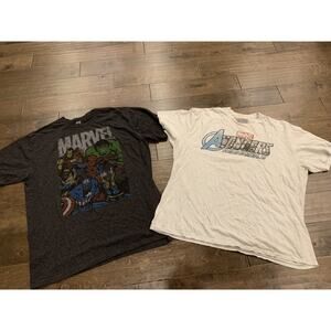 Lot Of 2 Marvel Avengers Super Heroes T-shirts Mixed Bundled Size 2XL XXL